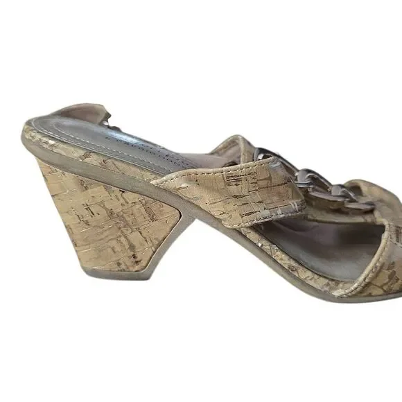 Comfort Plus by Predictions Size 6.5 Cork Print Low Heels - Picture 4 of 7